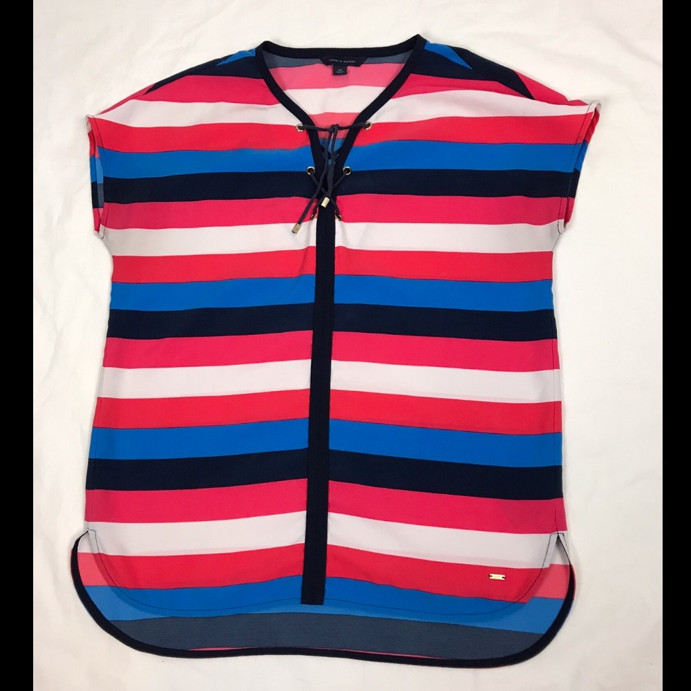 Tommy Hilfiger Swim Coverup Shirt Dress Striped S